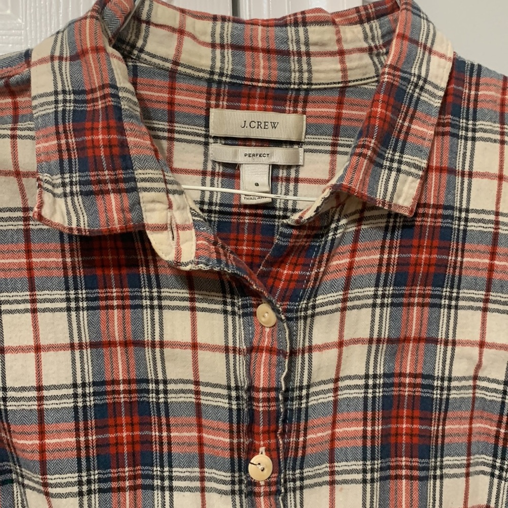 J.Crew perfect fit Long Sleeve flannel - Red, Navy, White